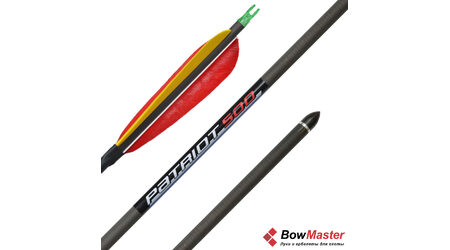 купите Карбоновая стрела для лука Bowmaster Patriot 500 с натуральным оперением 5 дюймов в Краснодаре