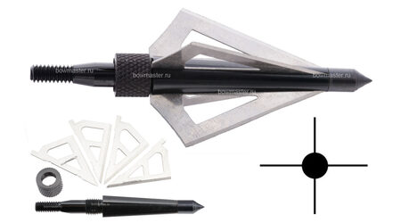 купите Наконечники охотничьи Man-kung MK-4BAL фиксированные, 100 гран, 4 лезвия (3 шт.) в Краснодаре