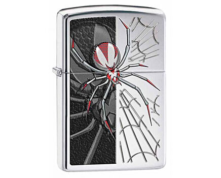 Купите зажигалку Zippo 28795 Spider and Web High Polish Chrome (зеркальный хром, гравировка паука на паутине, цветная заливка) в интернет-магазине